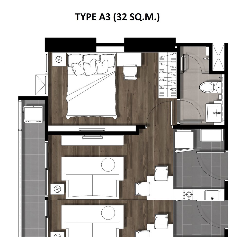 04One Bedroom 32 Sqm. TYPE A3