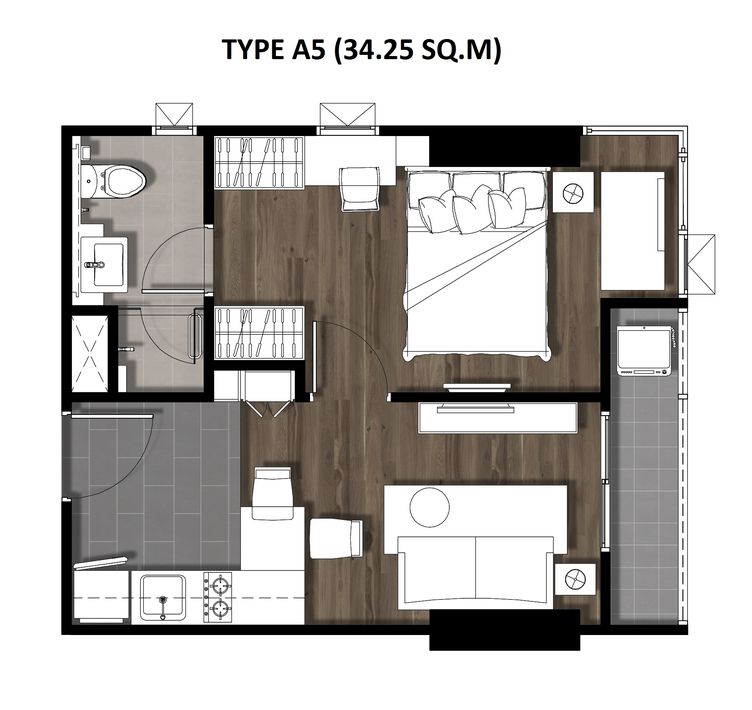 08One Bedroom 34.25 Sqm. TYPE A5