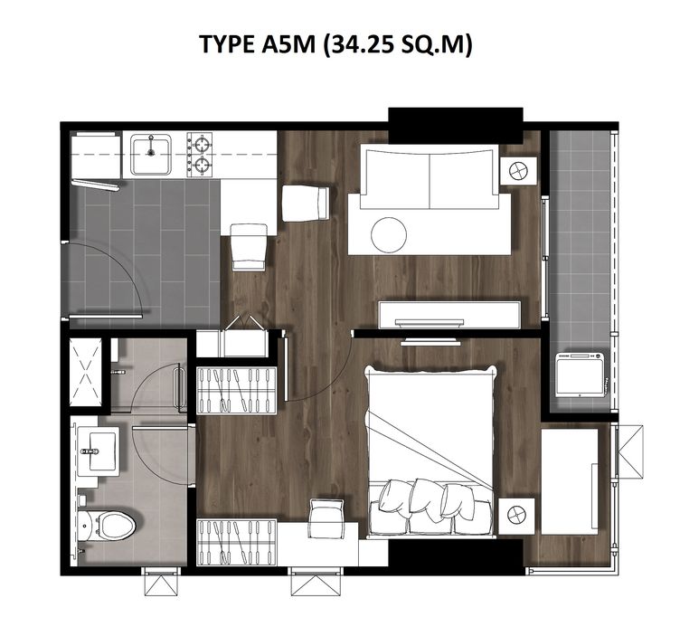 09One Bedroom 34.25 Sqm. TYPE A5M