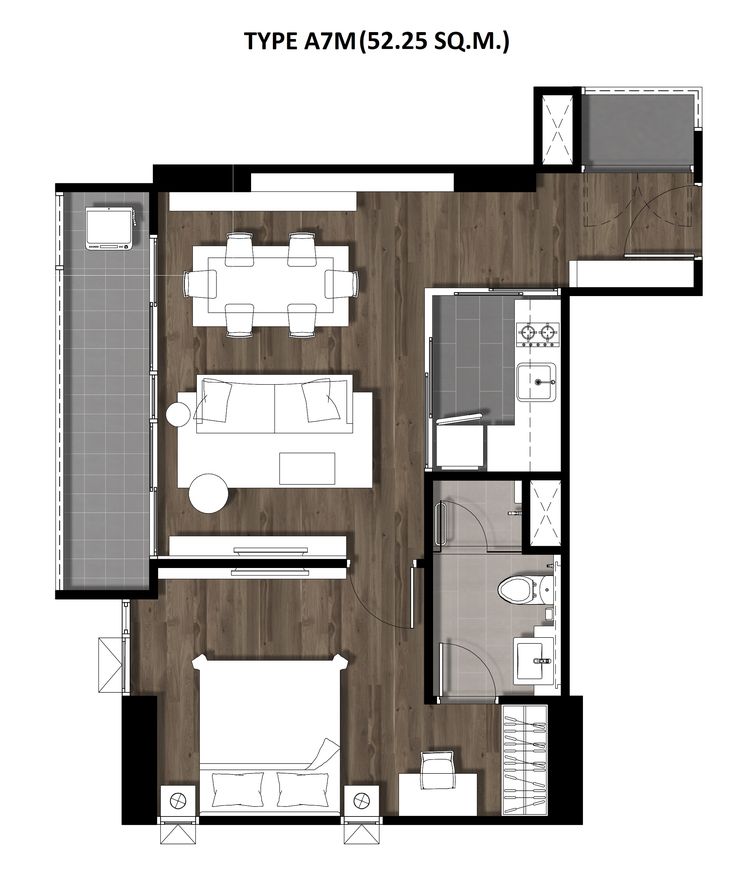 13One Bedroom 52.25 Sqm. TYPE A7M