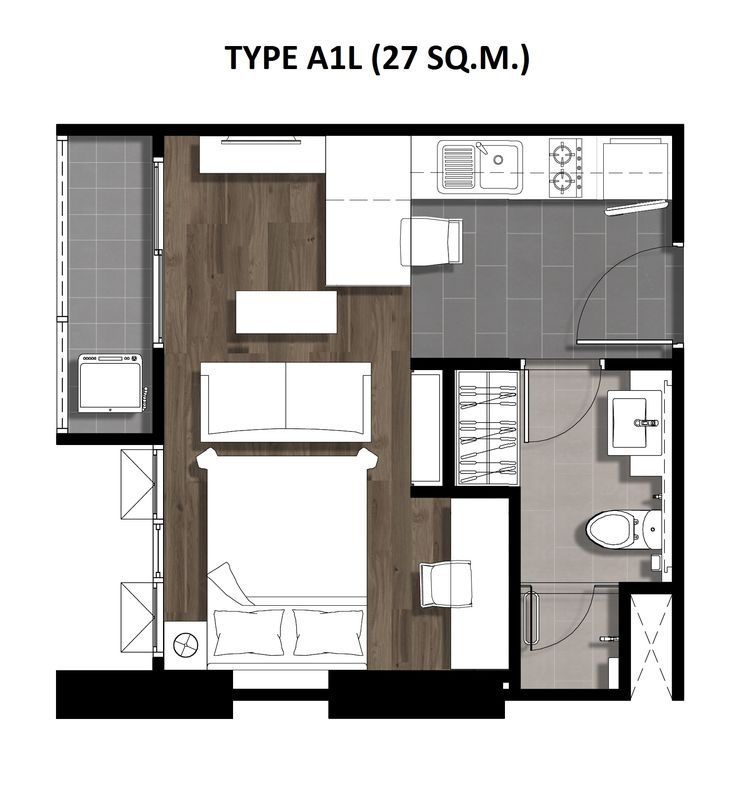 One Bedroom 27 Sqm. TYPE A1L