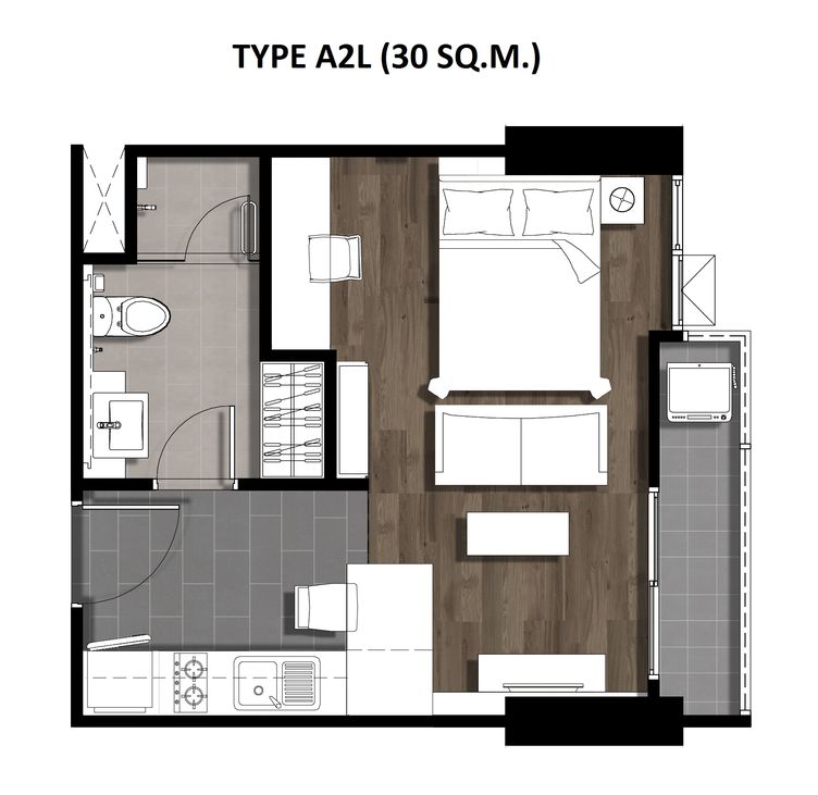 One Bedroom 30 Sqm. TYPE A2L