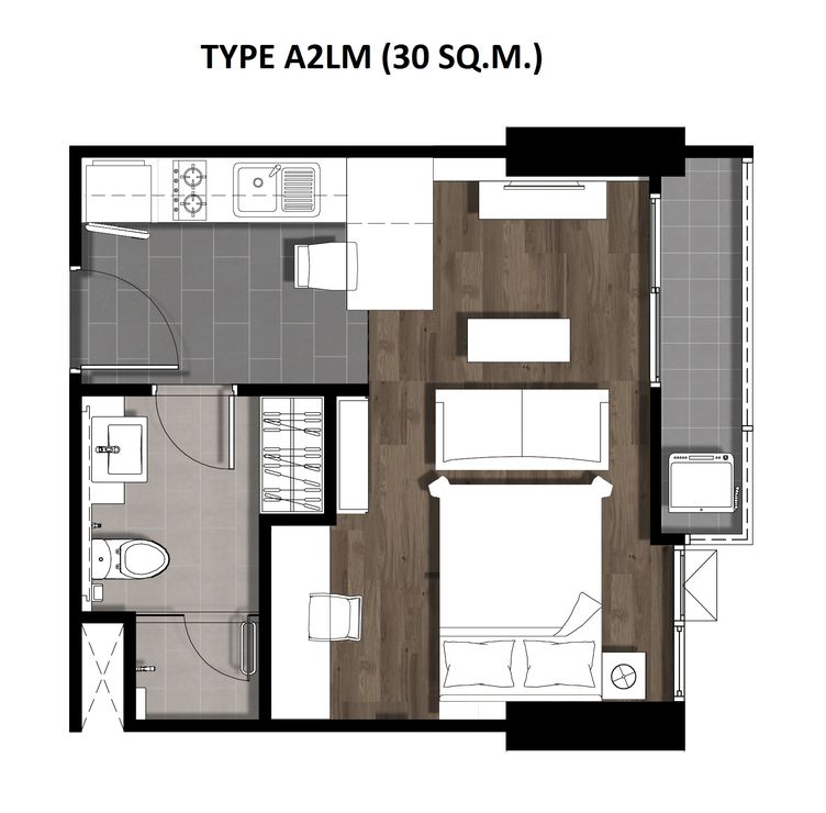 One Bedroom 30 Sqm. TYPE A2LM