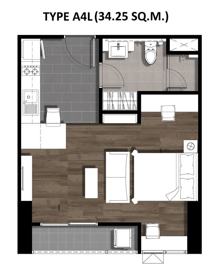 One Bedroom 34.25 Sqm. TYPE A4L